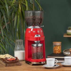 350g Red Smeg Retro Coffee Grinder