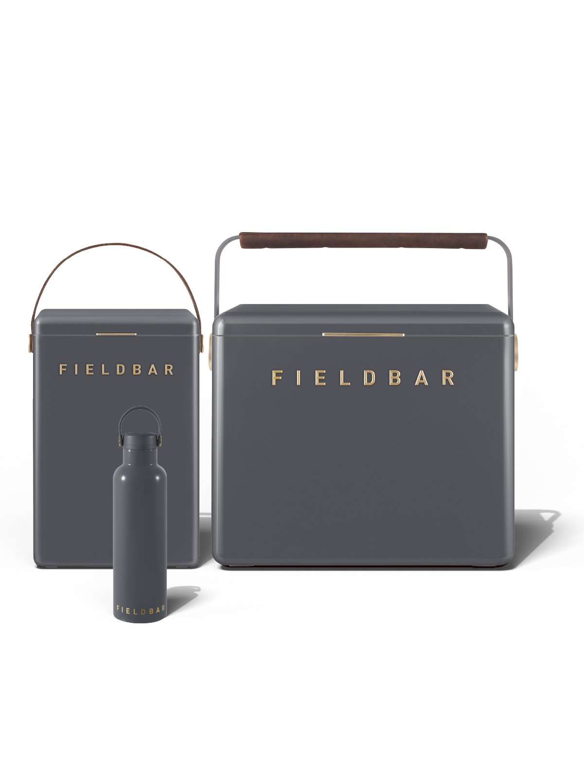 Fieldbar Cooler Box Set and Field Bottle Oyster Grey