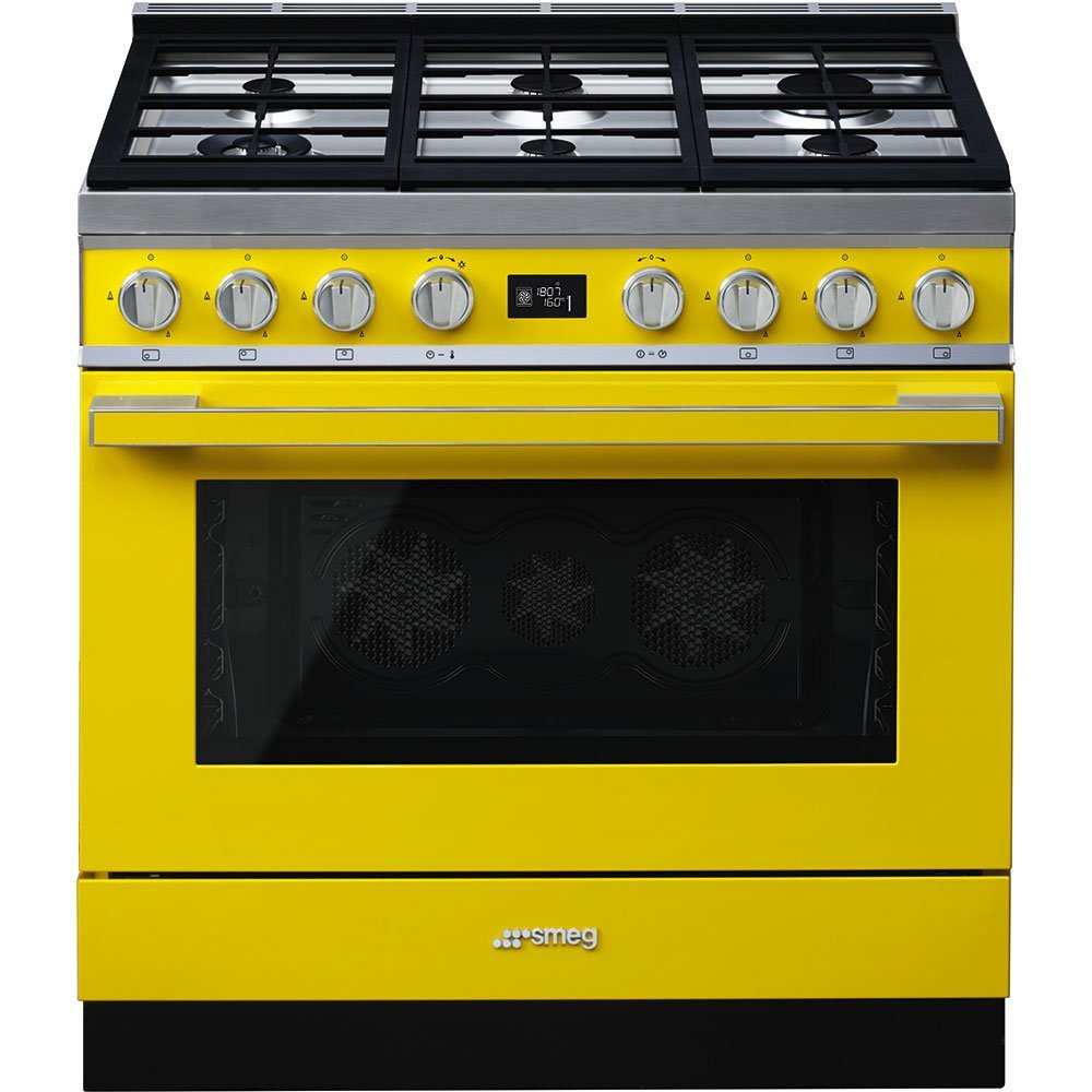 Smeg CPF9GPYW Portofino 90cm Gas Cooker Yellow