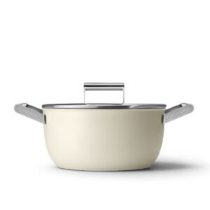 Smeg CSF2412CRM 24cm Non-Stick Casserole Pan – Cream