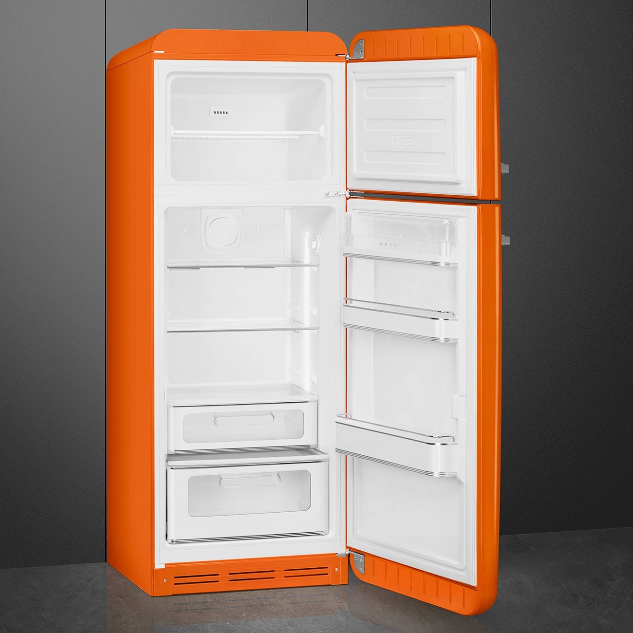 Smeg FAB30ROR6 50’s Style 60cm Fridge-Freezer – Orange (Right Hinge)