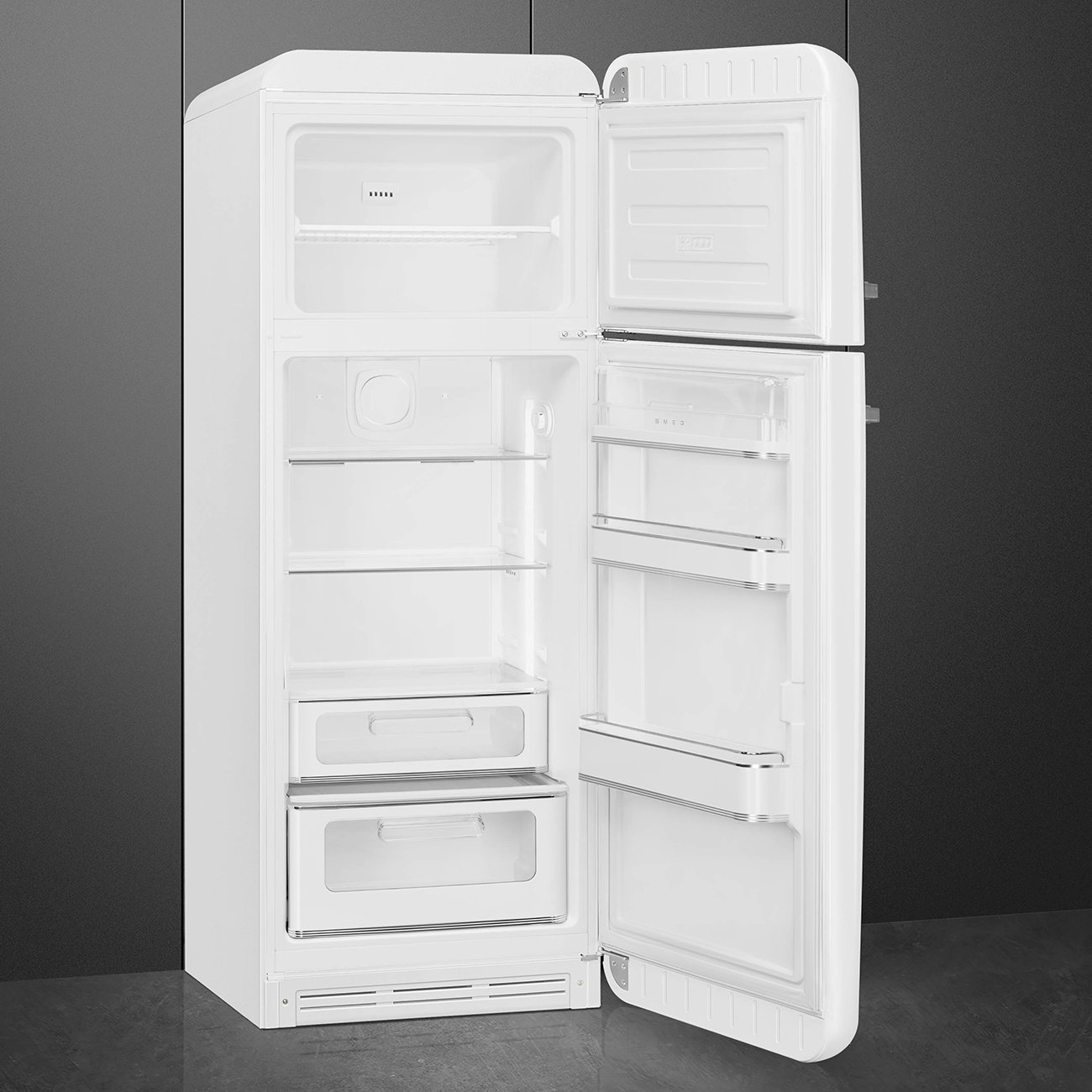 Smeg FAB30RWH5 50’s Style 60cm Fridge-Freezer – White (Right Hinge)