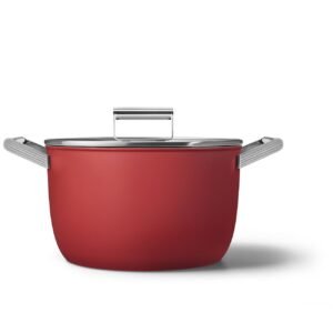 Smeg CKFC2611RDM 50’s Style 26cm Non-Stick Casserole Pan – Red