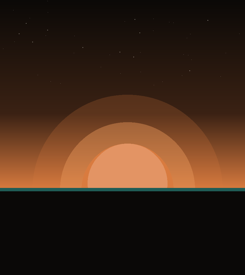 Golden hour sunset over the horizon — Sundown Trading Co.